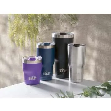 Beast 20 oz Tumbler Stainless Steel Vacuum Insulated Coffee Ice Cup Double Wall Travel Flask (Navy Blue)