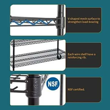 BestMassage Heavy Duty Wire Shelving Unit for Storage Solutions