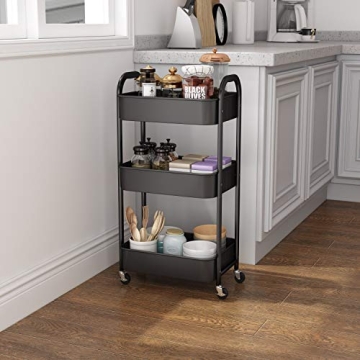 MAX Houser 3-Tier Utility Cart with Lockable Wheels