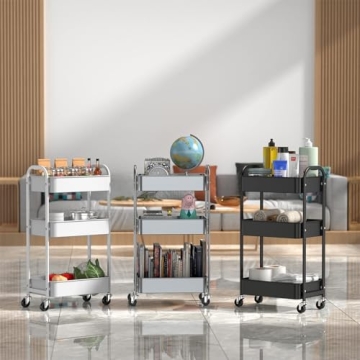 MAX Houser 3-Tier Utility Cart with Lockable Wheels