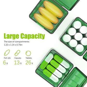 Monthly Pill Organizer - 30 Days - Easy Open & Portable