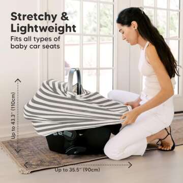 Car Seat Covers for Babies - Nursing Cover, Baby Car Seat Cover, Nursing Covers for Breastfeeding, Carseat Cover Girls, Boy, Breastfeeding Cover, Infant Car Seat Cover, Stroller Cover (BFF Gray)