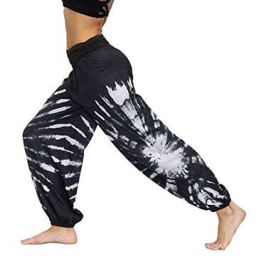 Lu's Chic Women's Thai Harem Pants Bohemian Yoga Pants Loose Indian Summer Boho Hippie Pants Style3 6-8