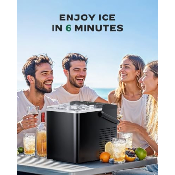 Self-Cleaning Ice Maker for Home & RV Use - Fast Ice!