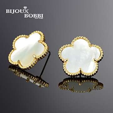 BIJOUX BOBBI [Gift Packaging Mother of Pearl Fashion Collection Jewelries (A3542EGM GOLD 18MM MOP)