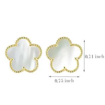 BIJOUX BOBBI [Gift Packaging Mother of Pearl Fashion Collection Jewelries (A3542EGM GOLD 18MM MOP)