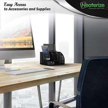 NEATERIZE Desk Organizer-Vibrant Colors Mesh Desktop Organizer and Holder for Pen, Pencil, Small Off...