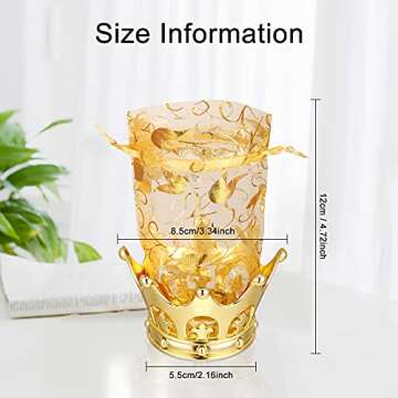Gold Fillable Crown Goblet with Pouch for Candy Chocolate Cake Dessert Storage Decoration for Weddin...