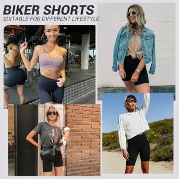 4 Pack Biker Shorts for Women – 5" High Waisted Stretch Spandex Workout Shorts for Summer Yoga Running Athletic