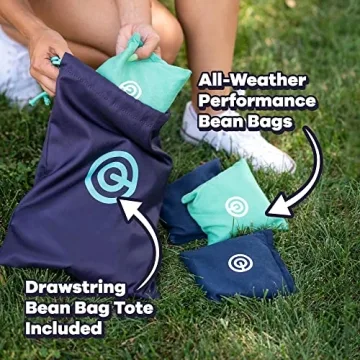 Caliber Games Solid Wood Premium Cornhole Set - 4'x2' Regulation Cornhole Game w/Carrying Case & Set of 8 Cornhole Bean Bags w/Tote