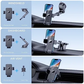 GUWEZ Phone Holder Car Mount for iPhone and More