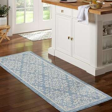 TOWN & COUNTRY EVERYDAY Walker Damask Medallion Everwash™ Washable Multi-Use Decorative Rug, Tufte...