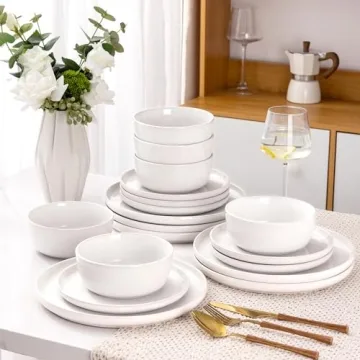 AmorArc Stoneware Dinnerware Set Service for 4 - Durable & Stylish