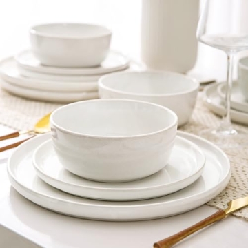 AmorArc Stoneware Dinnerware Set Service for 4 - Durable & Stylish