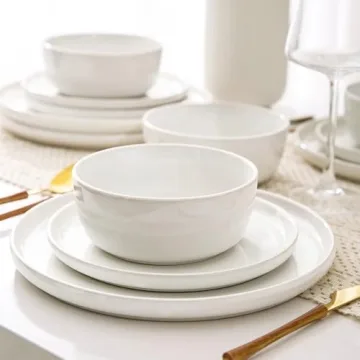 AmorArc Stoneware Dinnerware Set Service for 4 - Durable & Stylish