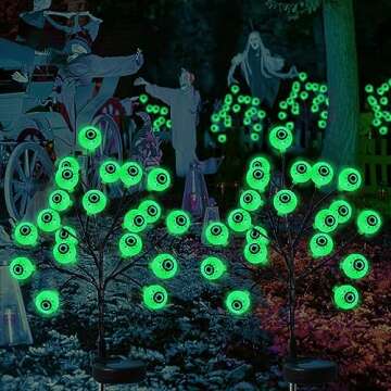 Halloween Decorations Outdoor Solar Eyeball Stake Lights Halloween Outdoor Decor Creepy Yard Decorat...