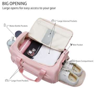 Stylish Women’s Gym Bag with Shoe Compartment and Wet Pocket