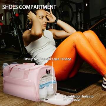 Stylish Women’s Gym Bag with Shoe Compartment and Wet Pocket