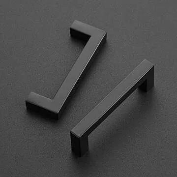 Ravinte 30 Pack Black Cabinet Pulls 3-3/4 Inch Square Cabinet Handles Matte Black Kitchen Hardware for Cabinet Drawer Pulls Come with Screwdriver