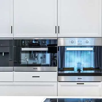 Ravinte 30 Pack Black Cabinet Pulls 3-3/4 Inch Square Cabinet Handles Matte Black Kitchen Hardware for Cabinet Drawer Pulls Come with Screwdriver