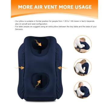 Sunany Travel Pillow, Inflatable Neck Pillow Used for Airplanes/Cars/Buses/Trains/Office Napping wit...