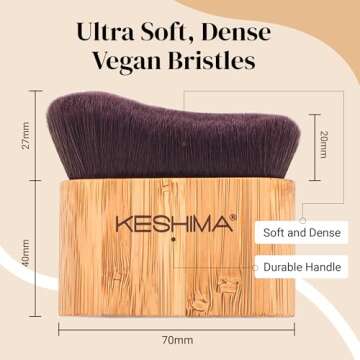 Keshima Self Tanner Brush, Large Self Tanning Brush for Face and Body, Kabuki Self-Tan Applicator fo...