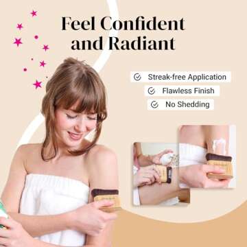 Keshima Self Tanner Brush, Large Self Tanning Brush for Face and Body, Kabuki Self-Tan Applicator for Smooth and Even Coverage