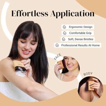 Keshima Self Tanner Brush, Large Self Tanning Brush for Face and Body, Kabuki Self-Tan Applicator for Smooth and Even Coverage