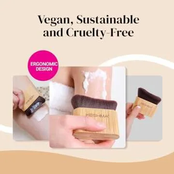Keshima Self Tanner Brush, Large Self Tanning Brush for Face and Body, Kabuki Self-Tan Applicator for Smooth and Even Coverage