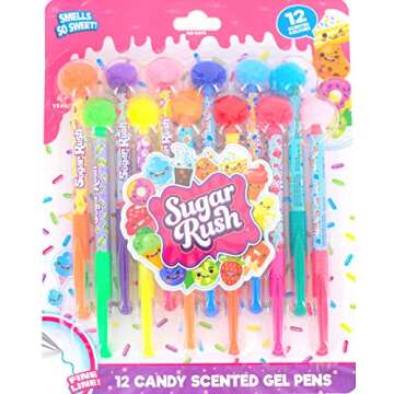 Scentos Sugar Rush Colored Gel Pens for Kids - Candy Scented Pens - Medium Point Gel Pens for Colori...