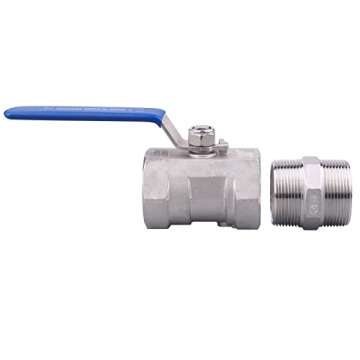 DERNORD 1PC Type Stainless Steel Ball Valve 1 1/2 Inch NPT Standard Port for Water, Oil, Gas
