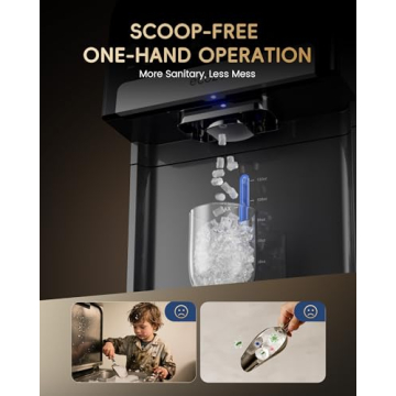 ecozy Nugget Ice Maker Dispenser, Smart 2-in-1 Pebble Ice Machine Countertop & Water Dispenser with App Control, Self-Cleaning, Auto Lighting, TDS Monitor, Measured Dispensing, 33Lbs/Day
