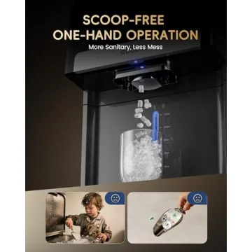 ecozy Nugget Ice Maker Dispenser, Smart 2-in-1 Pebble Ice Machine Countertop & Water Dispenser with App Control, Self-Cleaning, Auto Lighting, TDS Monitor, Measured Dispensing, 33Lbs/Day