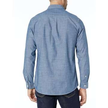 Amazon Essentials Men's Regular-Fit Long-Sleeve Chambray Shirt - Ultimate Versatility for Any Occasi...