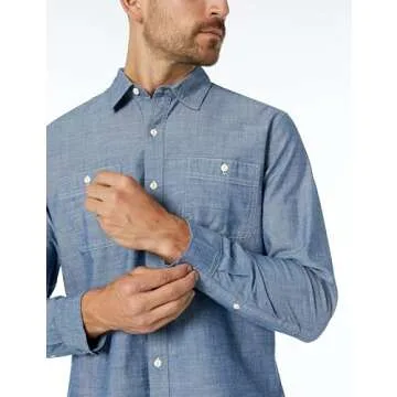 Amazon Essentials Men's Regular-Fit Chambray Shirt, XX-Large