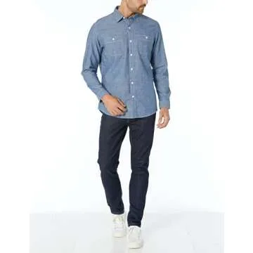 Amazon Essentials Men's Regular-Fit Chambray Shirt, XX-Large