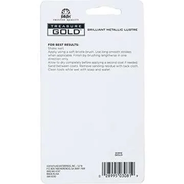 FolkArt Gold Assorted Easy to Apply DIY Crafts, Art Supplies with A Metallic Finish Treasure Paint 2 Fl Oz 59 Ml (Pack of 1)