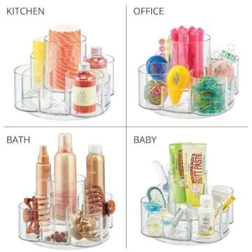 mDesign Makeup Lazy Susan Turntable for Organized Beauty