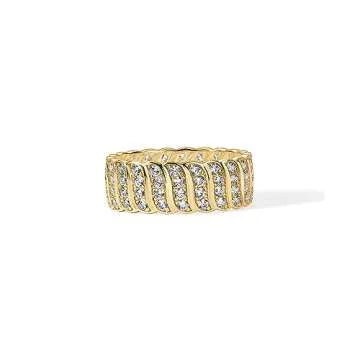 Elegant PAVOI Gold Plated Chunky Ring for Women