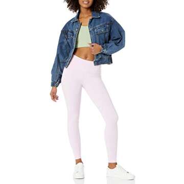 Amazon Essentials Women's Active Sculpt Mid Rise Full Length Legging (Available in Plus Size), Pale Pink, X-Small