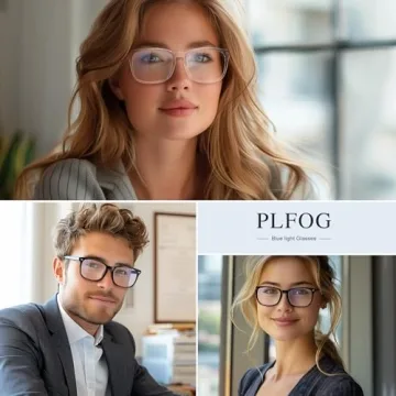 PLFOG Blue Light Glasses for Men and Women - Stylish Anti Eyestrain Eyewear