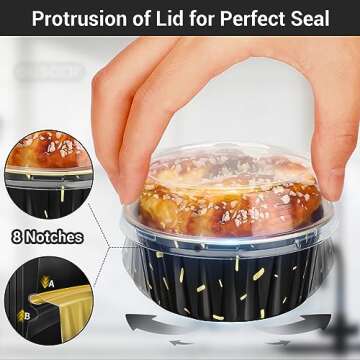 EUSOAR 50pcs Aluminum Muffin Liners with Lids