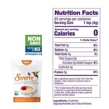 Swerve Confectioners Sweetener 12 Ounce for Guilt-Free Baking