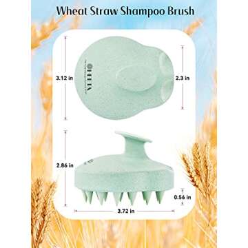 HEETA Scalp Massager 2 Pack - Eco-Friendly Hair Care Brush for Dandruff & Scalp Relief