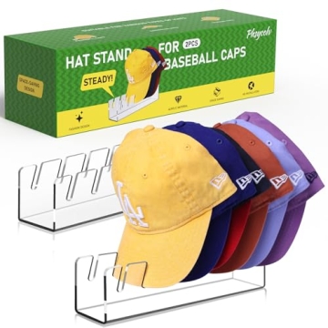 Phsycolv 2025 New Hat Stand for Baseball Caps Display and Organizer, No Install Acrylic Hat Holder f...