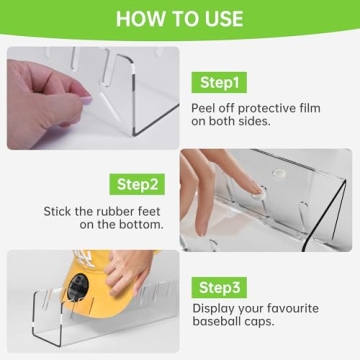 Phsycolv 2025 New Hat Stand for Baseball Caps Display and Organizer, No Install Acrylic Hat Holder for 14 Baseball Caps for Bedroom, Closet, Dresser (2PCS), Unique Gift for Hat lovers