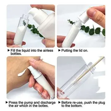 BlingKingdom 3pcs Empty Airless Pump Bottle Refillable Clear Travel Lotion Pump Containers Vacuum Cosmetic Container Vacuum Press Pump Bottles for DIY Foundation, Gel, Essence, Moisturiser (10Ml)