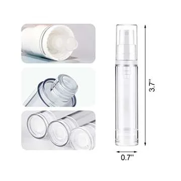 BlingKingdom 3pcs Empty Airless Pump Bottle Refillable Clear Travel Lotion Pump Containers Vacuum Cosmetic Container Vacuum Press Pump Bottles for DIY Foundation, Gel, Essence, Moisturiser (10Ml)