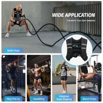 ZELUS Weighted Vest, 6lb/8lb/12lb/16lb/20lb/25lb/30lb Weight Vest with Reflective Stripe for Workout, Strength Training, Running, Fitness, Muscle Building, Weight Loss, Weightlifting, Black(30 lb)