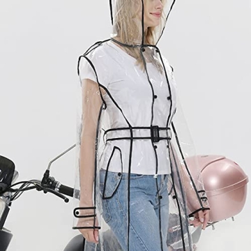 XUJIQI Clear Reusable Raincoat for Festivals and Outdoors